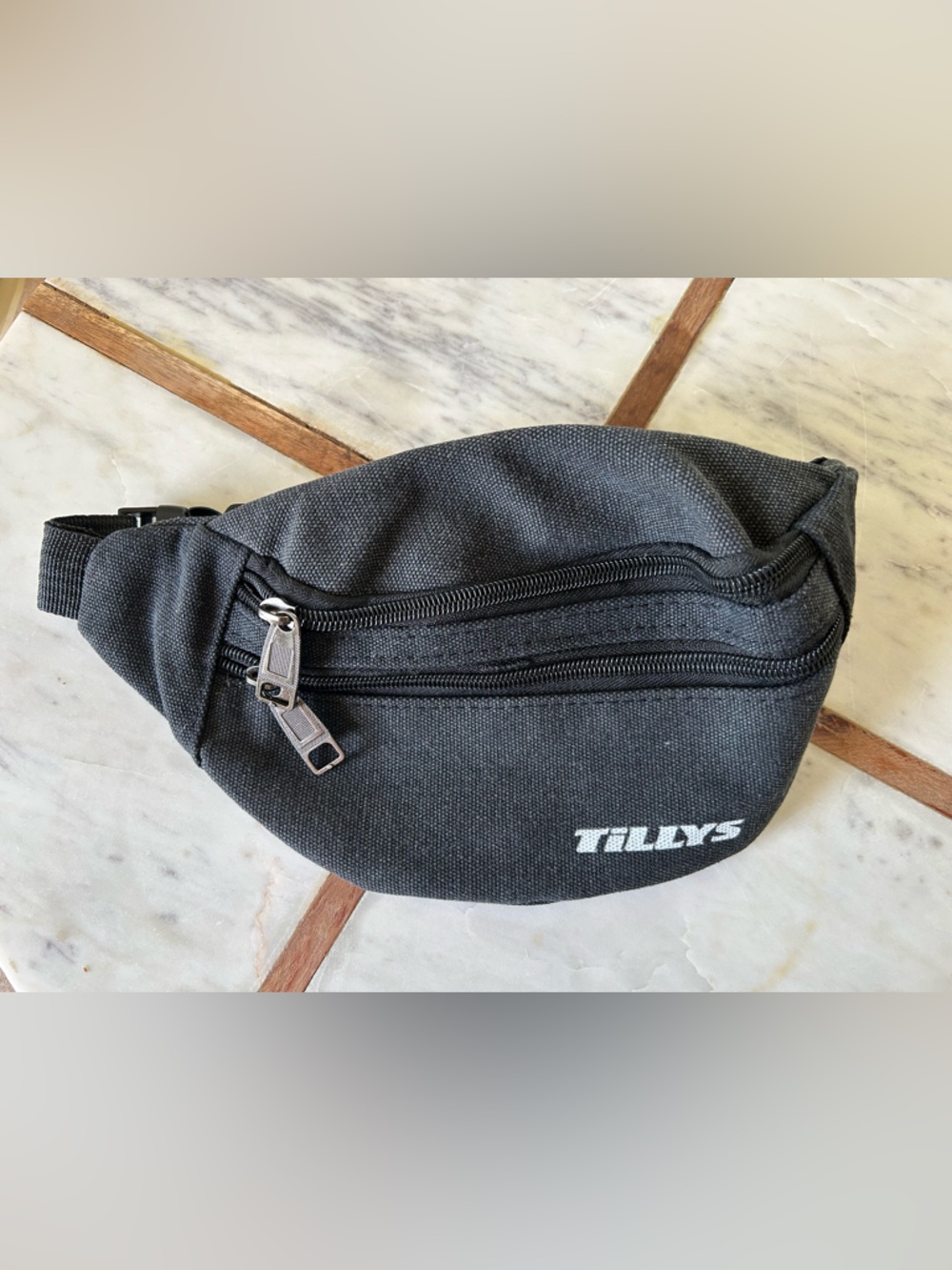 Tilly's Black Canvas Waist Sling Bag